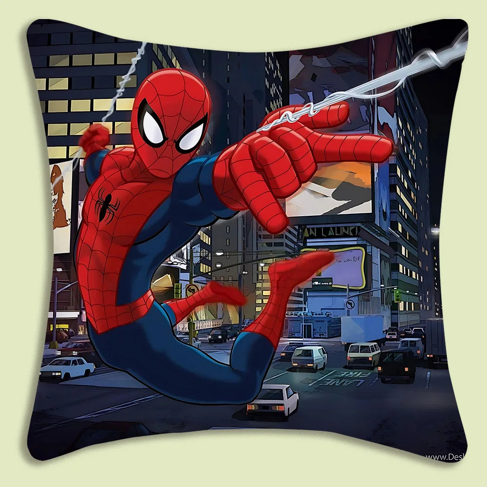Spider-Man mascot Pillow Covers Cartoon Sofa Decorative Home Double-sided Printing Short Plush Cute Cushion Cover
