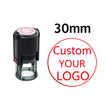 Custom Logo Round Stamp Personalized Image Self Inking Stamper Customized Business Logo Text Stamps-4 Sizes-5 Ink Color Options