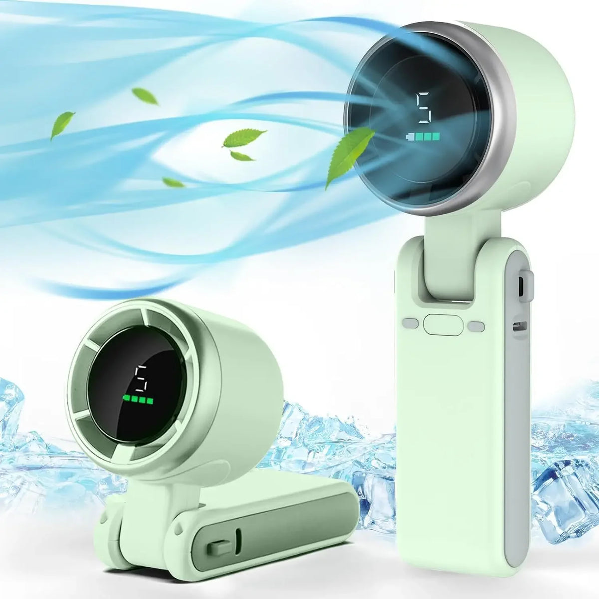 3-in-1 Fan, 5-speed, 1200mAh Rechargeable Lithium Battery, USB Charging, Travel Mini Fan