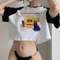 90s Femboy fairycore goth crop top Woman gothic  manga korean fashion graphic  t-shirts cropped