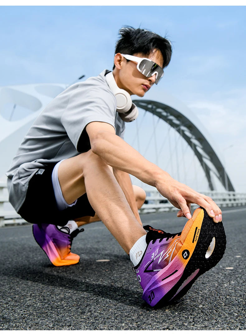 Couple Breathable Mesh Carbon Board Shoes, Student Sports Exam Shoes, Chunta Ultra Light Rebound Marathon Running Shoes