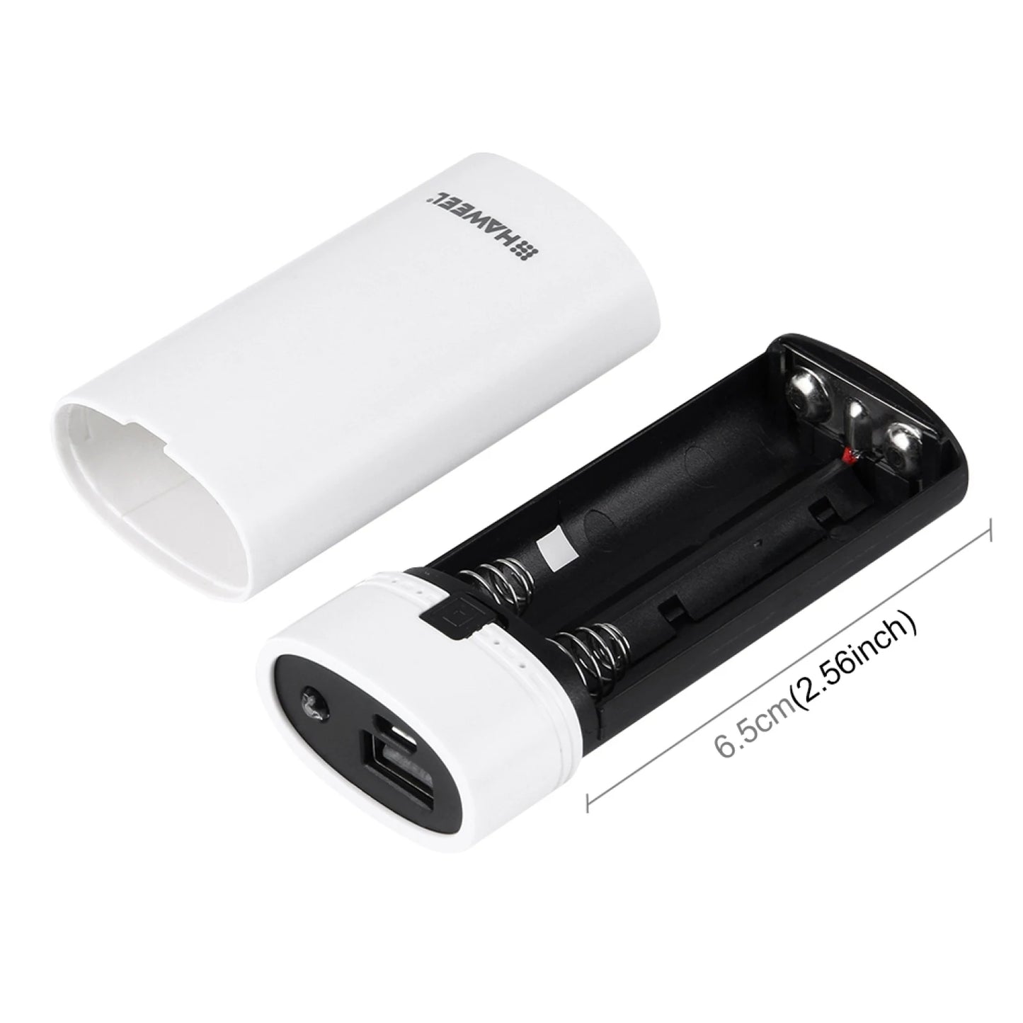 HAWEEL DIY 2x 18650 Battery (Not Included) 5600mAh Power Bank Shell Box with USB Output & Indicator Charging Box for Smartphone