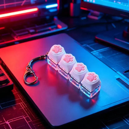 NEW LED Keyboard Keychain Fidget Toy Crystal Clicker Sensory Toy for Stress Relief Keyboard Keychain Fidget Gadget for Adults