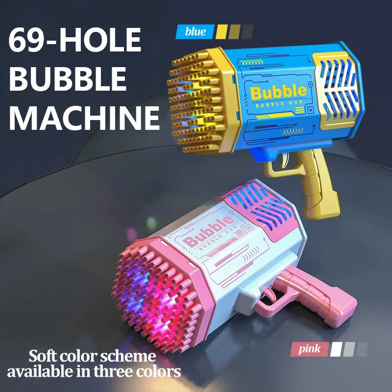 Bubble Gun Machine Without Solution - 40/69/109 Holes Blaster for Kids Outdoor Summer Toy, Party Favors - Bubble Maker Blowers