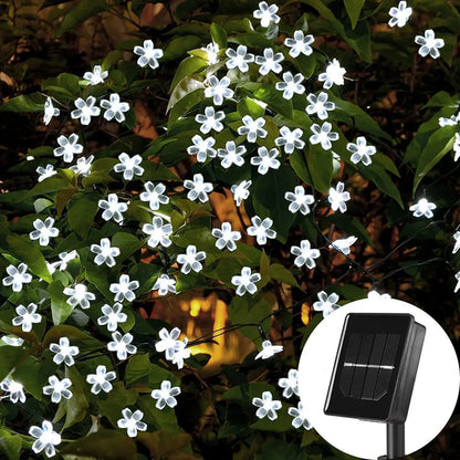 Outdoor Solar Led String Lights Cherry Flowers  Light Strings 8 Lighting Modes Solar Lamp for Camping Wedding Christmas Decor