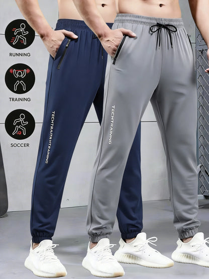 2-Piece Summer Breathable Ultra Thin Men's Stretchy Sweatpants Casual Joggers For Workout Outdoor Wear