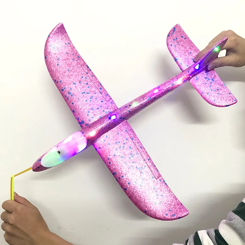 50/33CM Big Foam Plane Glider Hand Throw Airplane Light Inertial Bubble Planes Outdoor Launch Kids Toys for Children Boys Gift