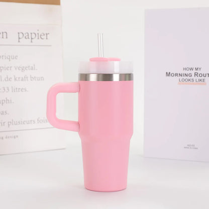 14oz Car Mug with Handle Double-layer Vacuum Coffee Cup Portable Sport Water Bottle 304 Stainless Steel Travel Thermal Cup