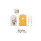 Wooden Elf Door Set Cartoon Room Decor Dollhouse Character Stickers Fairytale-Style Balcony Decor Hanging Ornaments Gift