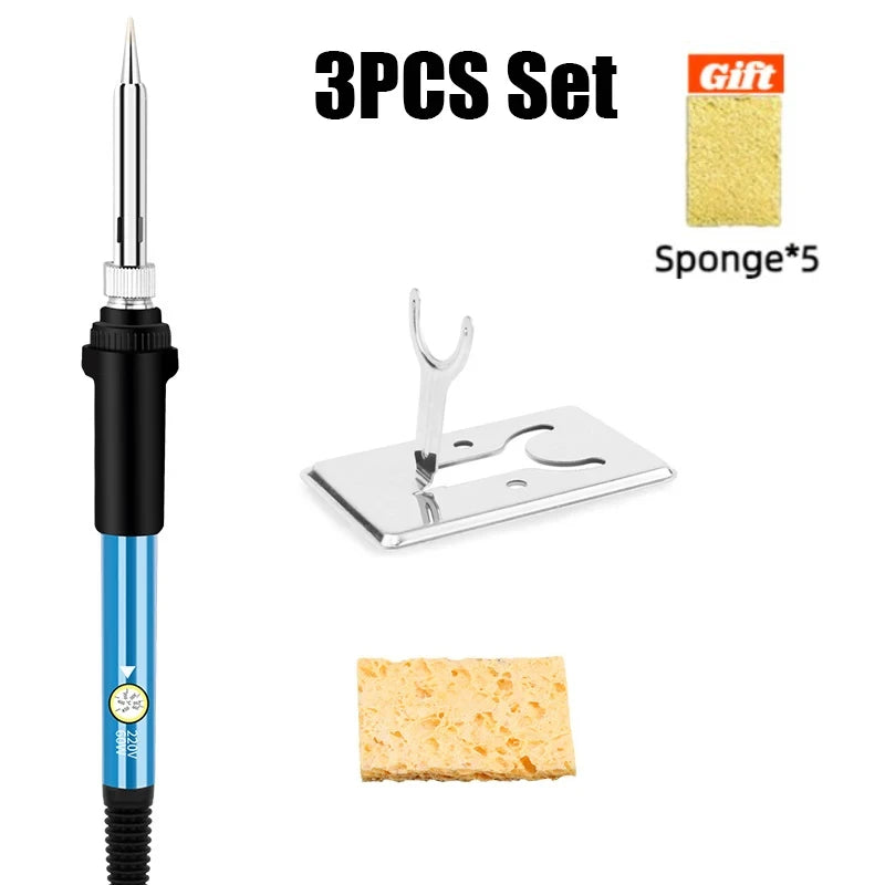 EU/US Solder Solder Iron Repair Soldering 220V/110V Electric Tool 60W Nib Heating Adjustable Welding Tin Temperature/Solder wire