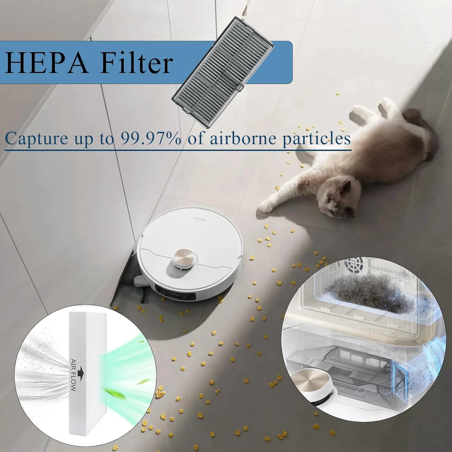 Dreame L40 Ultra / X40 Ultra Vacuum Cleaner Replacement Accessories Main Side Brush HEPA Filter Mop Cloths Dust Bag Spare Parts
