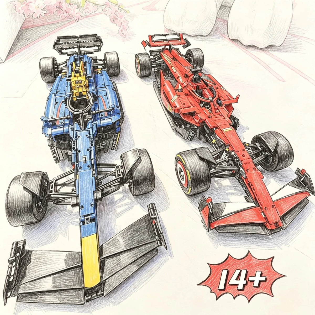 Technical 1361/1639PCS 1:8 Scale SF24 RB20 Race Car Model Assembly Advanced Construction MOC Replica Exclusive Kit Birthday Gift