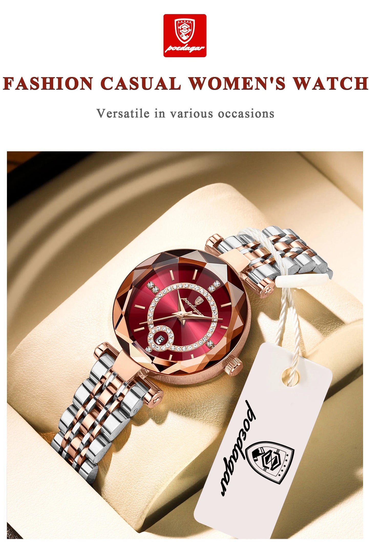 POEDAGAR High Quality Exquisite Wristwatch For Woman Waterproof Stainless Steel Date Quartz Ladies Watch Elegant Women's Watches