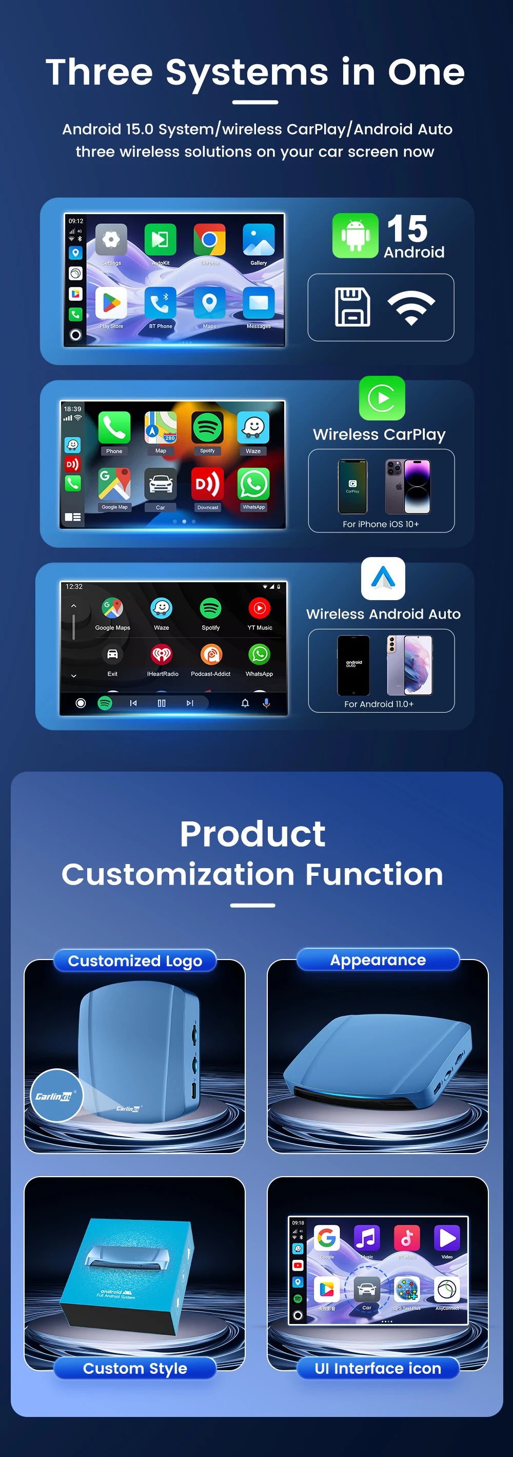 2026 Android 15 Tbox Ultra 8GB+128GB CarPlay Ai Box 4G LTE Wireless CarPlay Android Auto GPS SM6350 8-Core For Netflix YouTube
