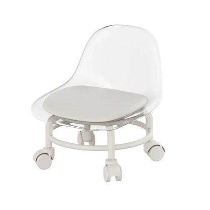 New Transparent Small Stool Universal Wheel Simple Low Chair Multifunctional Noiseless Backrest Seat Household
