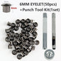Eyelet Hole Punch Tool Kit  with 50 eyelets 6mm 7mm Gunmetal Finish for DIY Kydex Sheath Kydex Eyelet