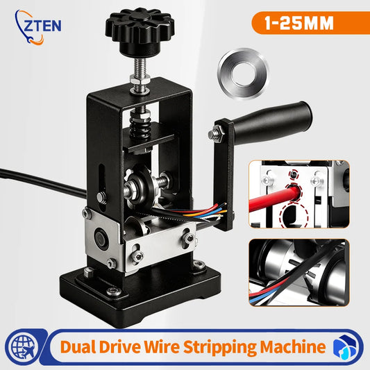 Manual Wire Stripping Machine 1-70mm² Portable Electric Drill Powered Hand Crank Wire Stripper Scrap Copper Cable Peeler Tool