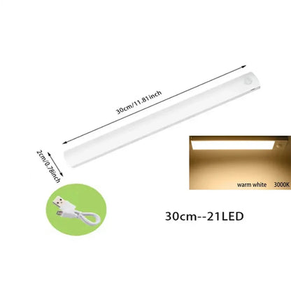 Under Cupboard Kitchen Lights Cabinet Light Motion Sensor Indoor Rechargeable Strip Wardrobe Lighting Battery Operated Magnetic
