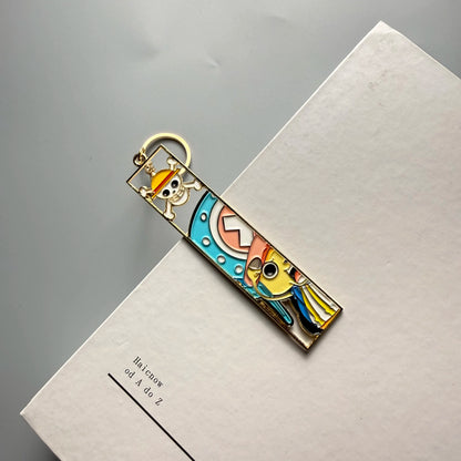 Anime Metal Hollow Out Keychains Bookmark Cute Jet Manga Fashion Bag Key Tag Jewelry Accessory Key Ring Holder Gift Anime