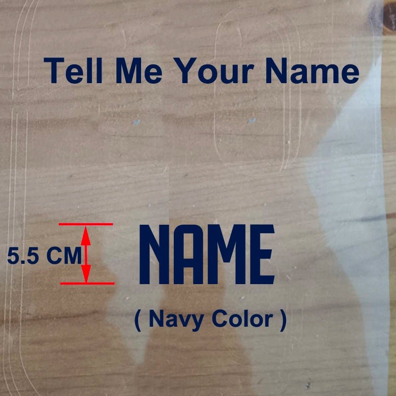 5.5CM Sport Shirt Letter Stickers Custom Football Jerseys Name Volleyball Soccer Clothes Name Patches Thermal Transfer White