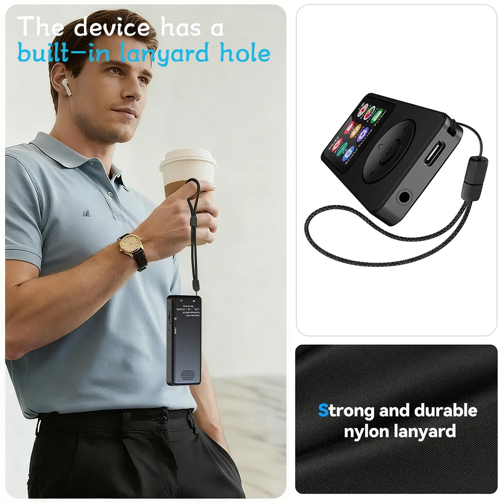 MP3 Player Type-C 32GHiFi Lossless Music Player Student Walkman Swimming Running Riding Built-in Speaker Support FM Radio E-Book