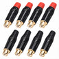 2/4/8Pcs Gold RCA Plug Male Plug Female Jack RCA Socket Connector for Audio Speaker Coaxial Cable Adapter