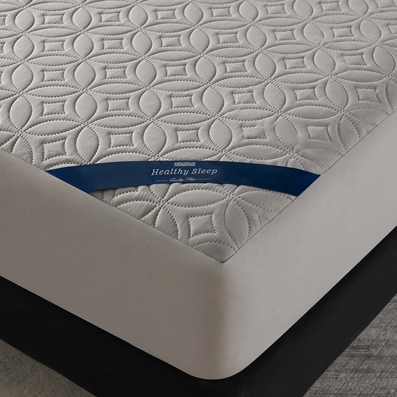 Ultrasonic Quilted Waterproof Antibacterial Mattress Protector Breathable Ultra Soft Noise Free 30CM Deep Pocket Fitted Sheet