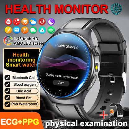 2026Nowość Zdrowie Sport EKG AI Diagnostyka Inteligentne Zegarki Męskie Tętno Ciśnienie Krwi IP68 Wodoodporne Smartwatche Dla Mężczyzn Kobiet