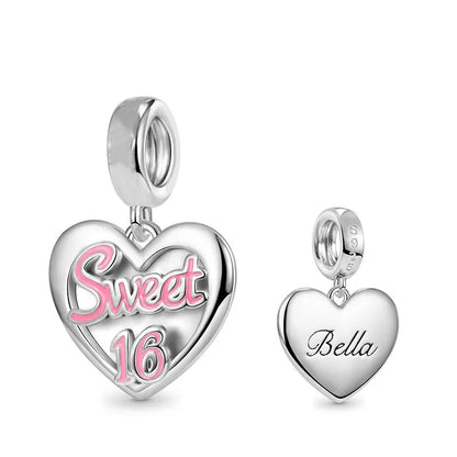 2025 Hot selling 925 Silver Pink Bird Moon Pendant Suitable for European Bracelets DIY Accessories Women's Charm Jewelry Gifts