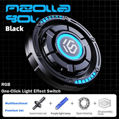 Metal EDC fidget spinner rotatable with luminous effect mechanical card-pushing function It's a stress-relieving toy Gifts  boys