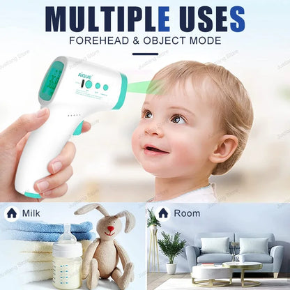 JUSTLANG Rechargeable Thermometer LCD ℃℉ Infrared Medical Forehead Thermometer Non Contact Body Temperature Fever Baby Adult