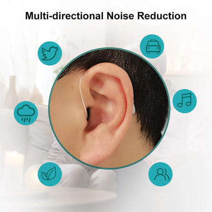 Self-Fitting OTC Hearing Aids, Mild to Moderate Hearing Loss,Bluetooth Hearing Aid with Invisible Fit Noise Support audifonos
