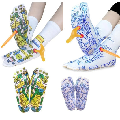 2 Types Reflexology Socks Set Tool Acupressure Acupuncture Trigger Point Foot Pain Relief Remedy Acupoint Massage Foot Care Tool