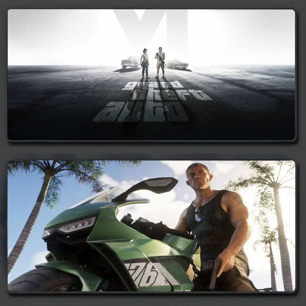 Game G-gta 6 Mouse Pad Large Anti-Slip Rubber Gaming MousePad Durable Desk Pad Thick Seam Edge Suitable For Office And Gaming