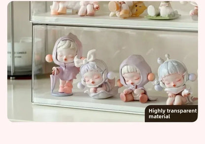 Acrylic Action Figure Display Case Transparent Doll Storage Box Toy Organizer Rack for Collectible Showcase Cabinet