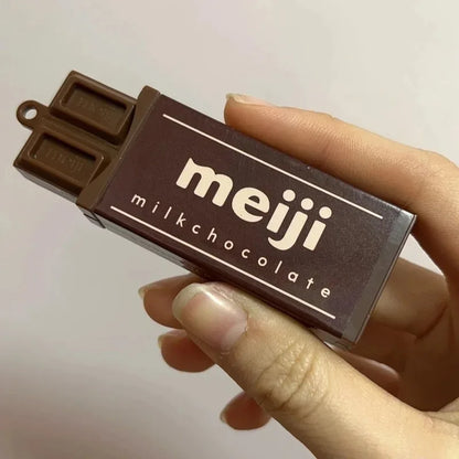Fidget Toy Simulated Meiji Chocolate Bendy Snap-And-Play Stress Relief Jp Style Keychain Pendant Funny Gifts Creative Gadgets