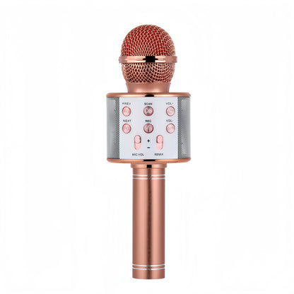 Portable Bluetooth Karaoke Microphone with 5 Voice Changer Reverb Adjustment Recording Function Microphone for Kids Gifts