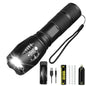 KDULIT T6 LED Flashlights Camping Torch 5 Light Modes Zoom Light Aluminum Alloys Waterproof Material External 18650 Battery