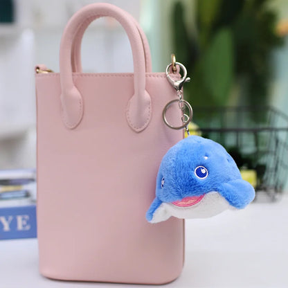 Seal Shark Whale Beluga Keychain Pendant Doll Mini Marine Animal Plush Keyring  Backpack Pendant Decor Kawaii Pendant Doll