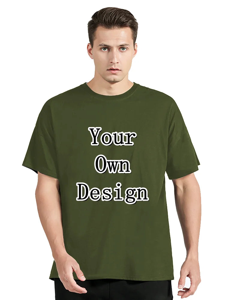 Men's Custom T-shirt With Your Own Logo Text And Photo Printed On The Front And Back Tshirt Costume Graphic Tee Tops
