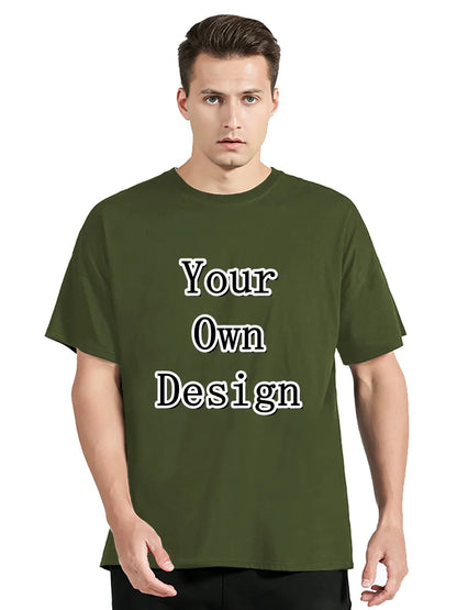 Men's Custom T-shirt With Your Own Logo Text And Photo Printed On The Front And Back Tshirt Costume Graphic Tee Tops