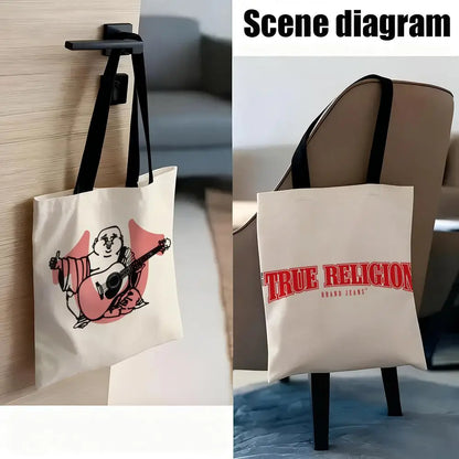 True Religion Storage Bags Lightweight Eco Friendly Fashionable Multi Purpose Large Capacity Canvas Shoulder Tote