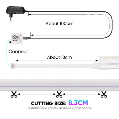24V RGB 5m 10m 20m 30m LED Neon Strip Light Bluetooth APP 24key 44key Remote Control Music Sync Power Kit 60LED Waterproof Decor