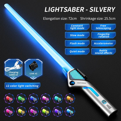 Children Colorful Glowing Sword Toys Telescopic Music Laser Sword 2-in-1 Rotating Decompression Toy Light Sword Kids Adult Toys