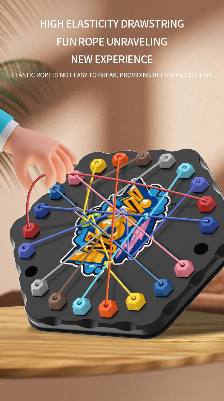 Children Puzzle Board Game Untangle Rope Knots Challenge Social Party Parent-Child Activities Knotted Rope Educational Toy