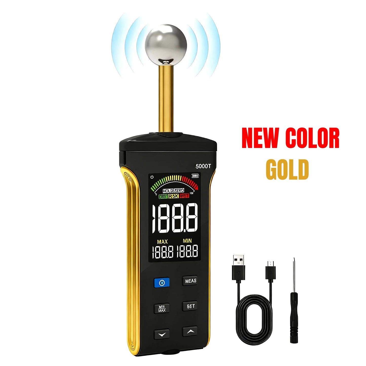BTMETER Wood Moisture Meter - Pinless Moisture Detector Measur Depth 20-40mm Non-Destructive Moisture Tester with Masonry