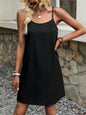 Women's Solid Color Back Cross Design Cami Dress, Casual Fitted Summer Dress for Stylish Outings