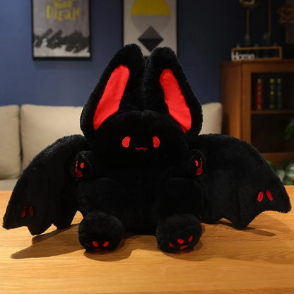 25-55cm Lovely Bat Plush Toy Lovely Flying Bat Rabbit Plushie  Long Tail Pink & Black Bat Rabbit Stuffed Dolls Birthday Gifts