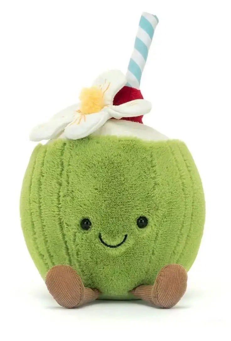 *JC Kawaii Coral Coconut Lemon Plush Toys Doll Coconut Soft Decor Guitar Plush Soothing Bedroom Companion Decor Exquisite Gifts