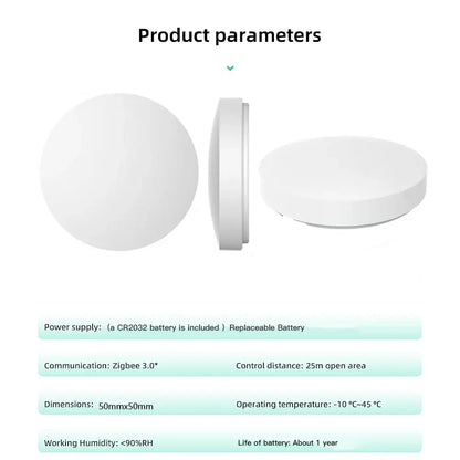 Works with Tuya Zigbee Smart Wireless Scene Button Switch Remoter Multi-scene Linkage Support Alexa Goolge Home Voice Assitant